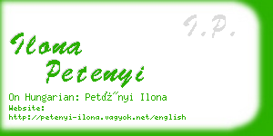 ilona petenyi business card